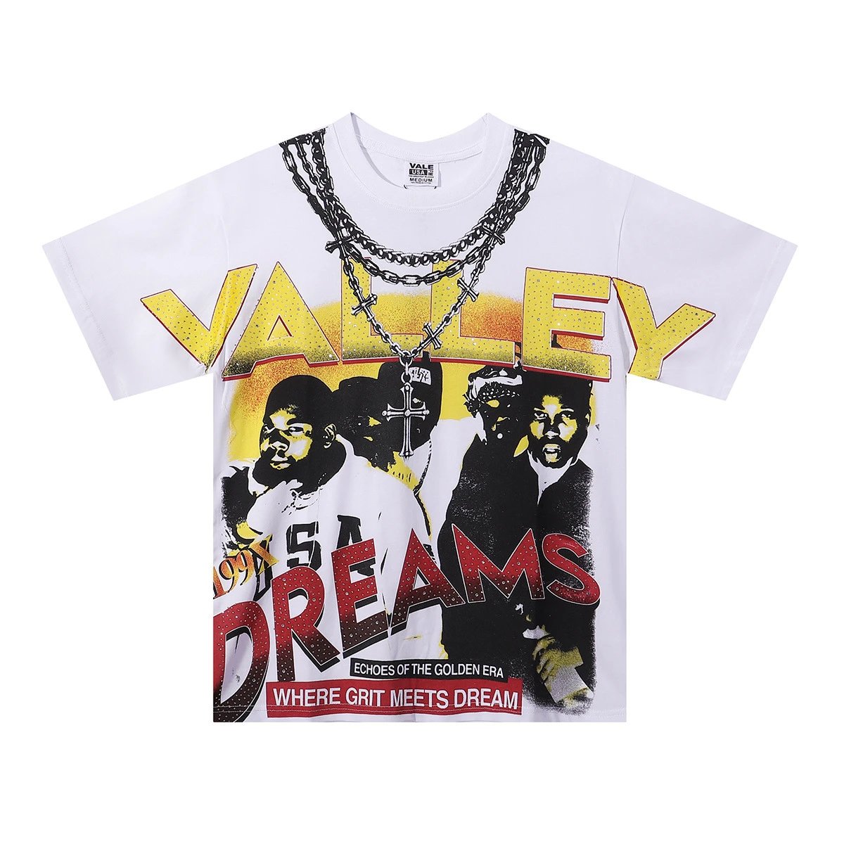 Design Vale Bone Athletic Graphic Print White T-Shirt T-Shirts - 28