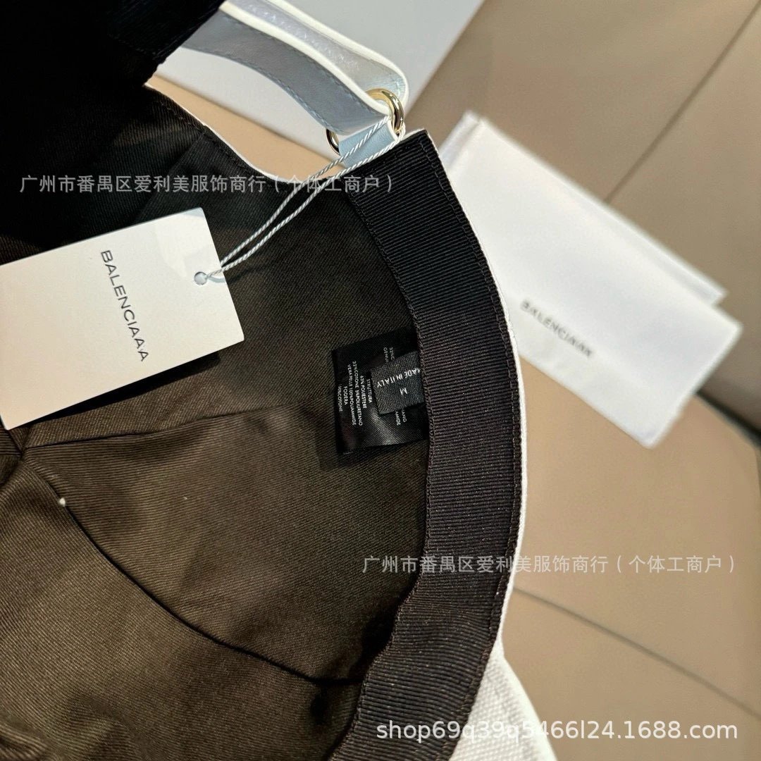 Balenciaga Logo Embroidered Black Baseball Cap - 9