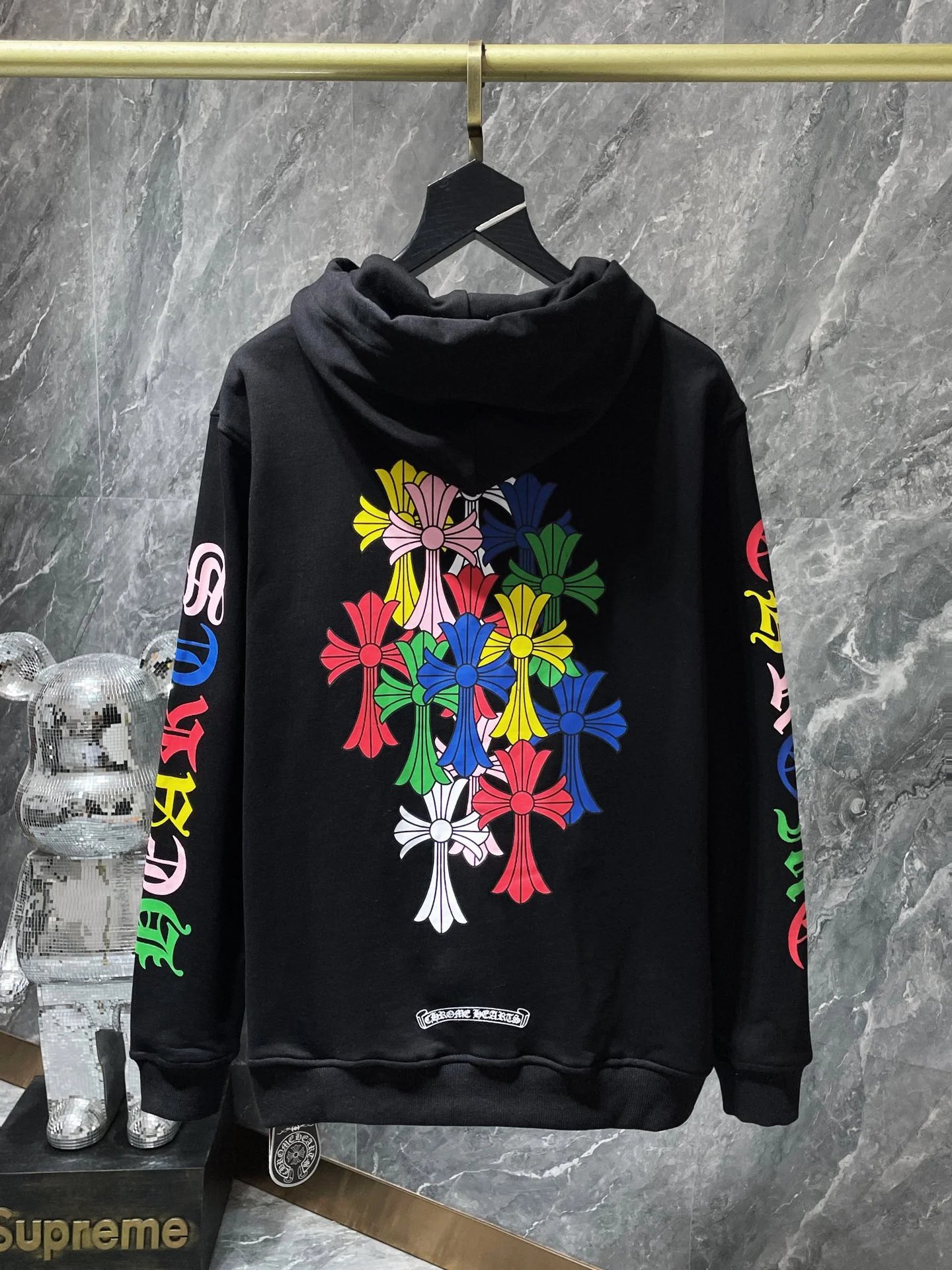 Chrome Hearts Floral Sleeve Hoodie Black - 44
