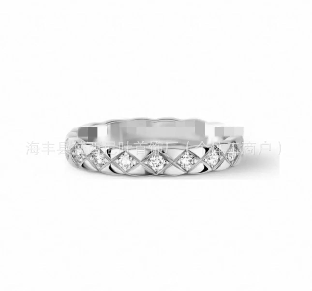 Design Quilted Diamond-Set Ring Silver Jewelry - 11