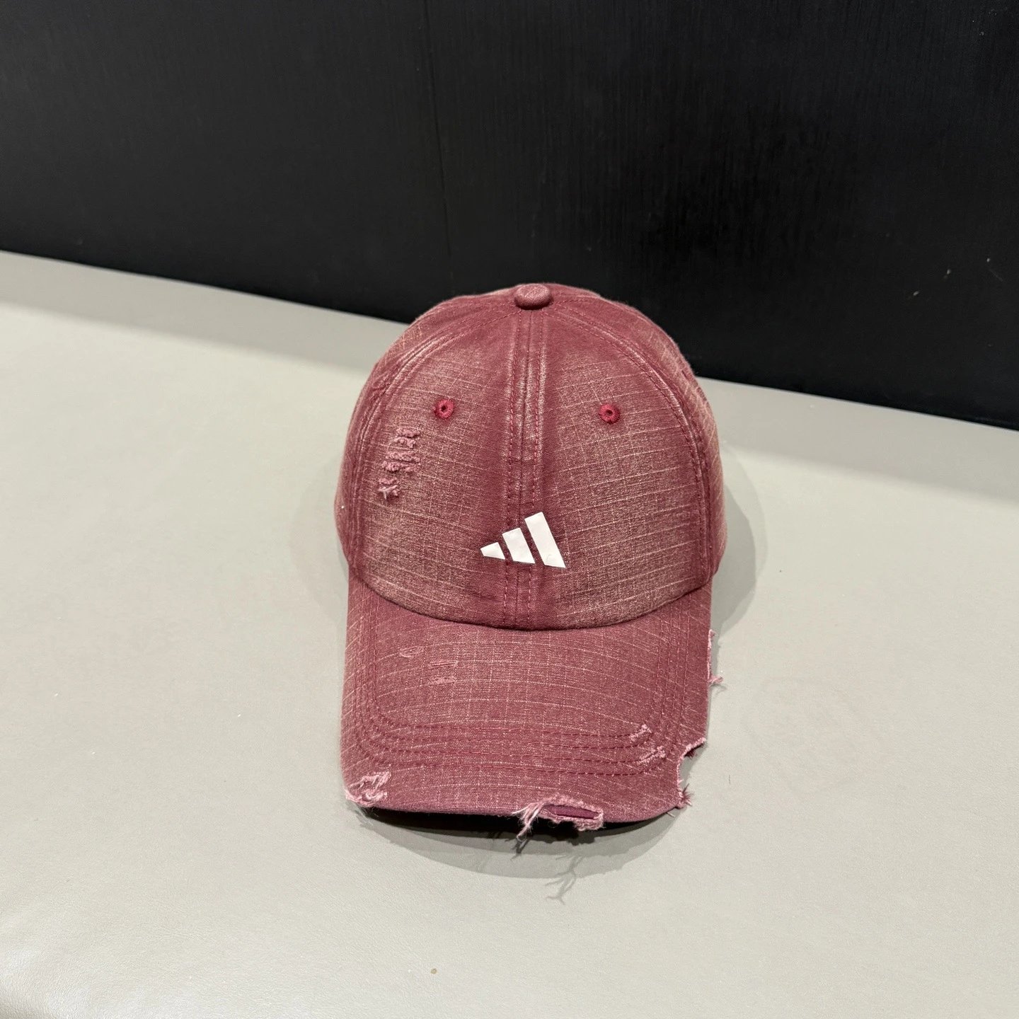 Prada Triangle Logo Washed Denim Baseball Cap Gray - 20