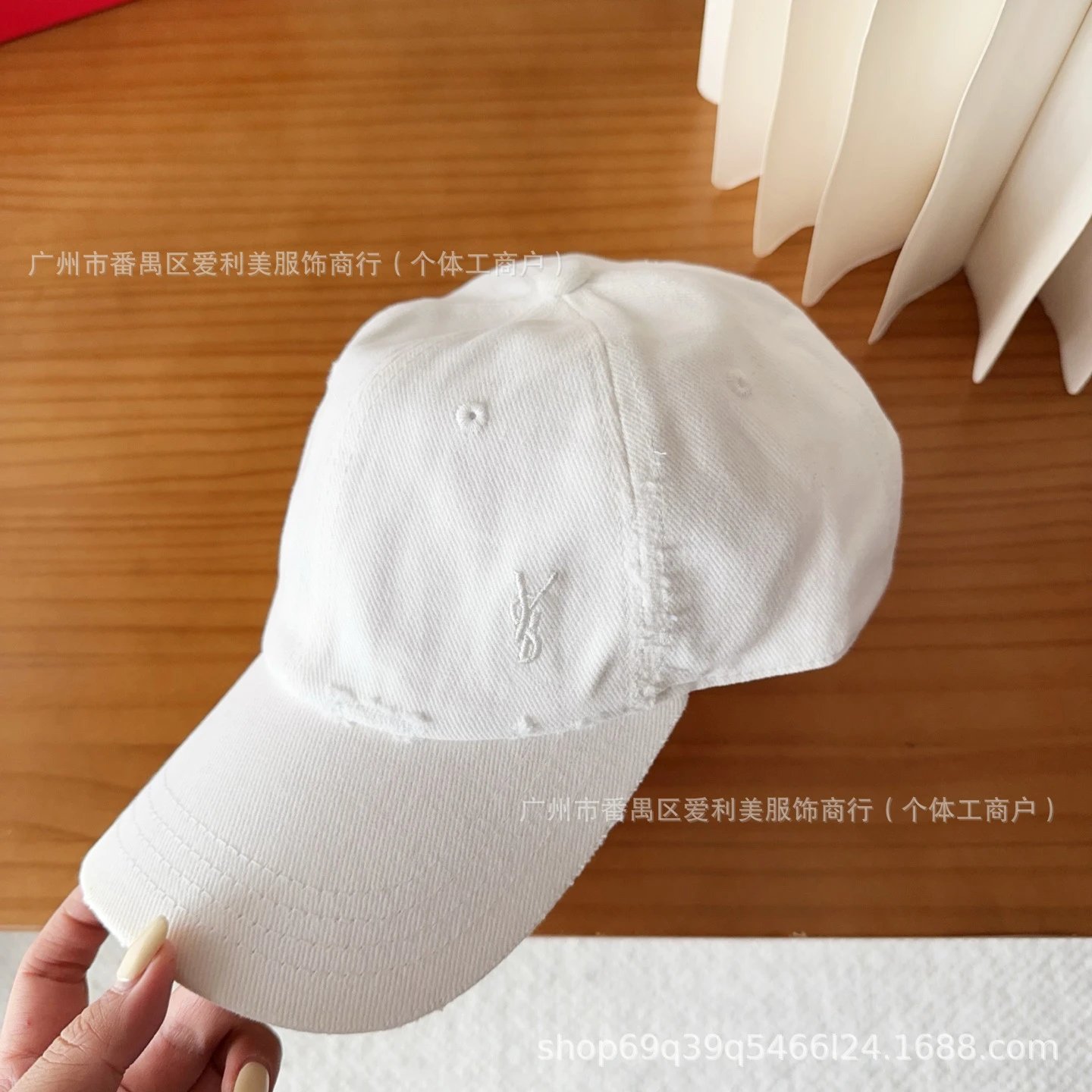 Design Distressed Embroidered Beige Baseball Cap Hats Baseball Cap - 6