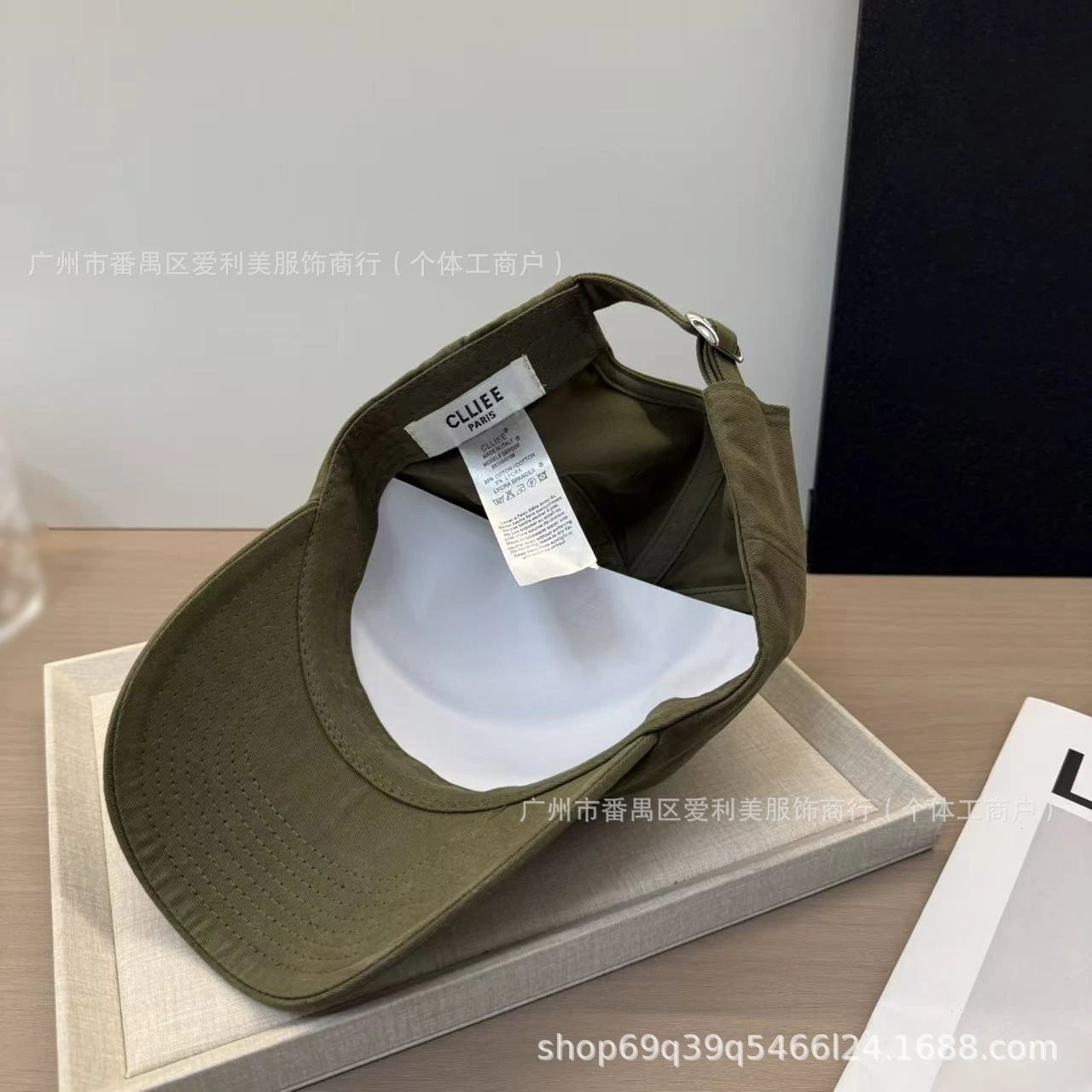 Design CLLIEE Embroidered Horse Carriage Logo Baseball Cap Army Green Baseball Cap - 13