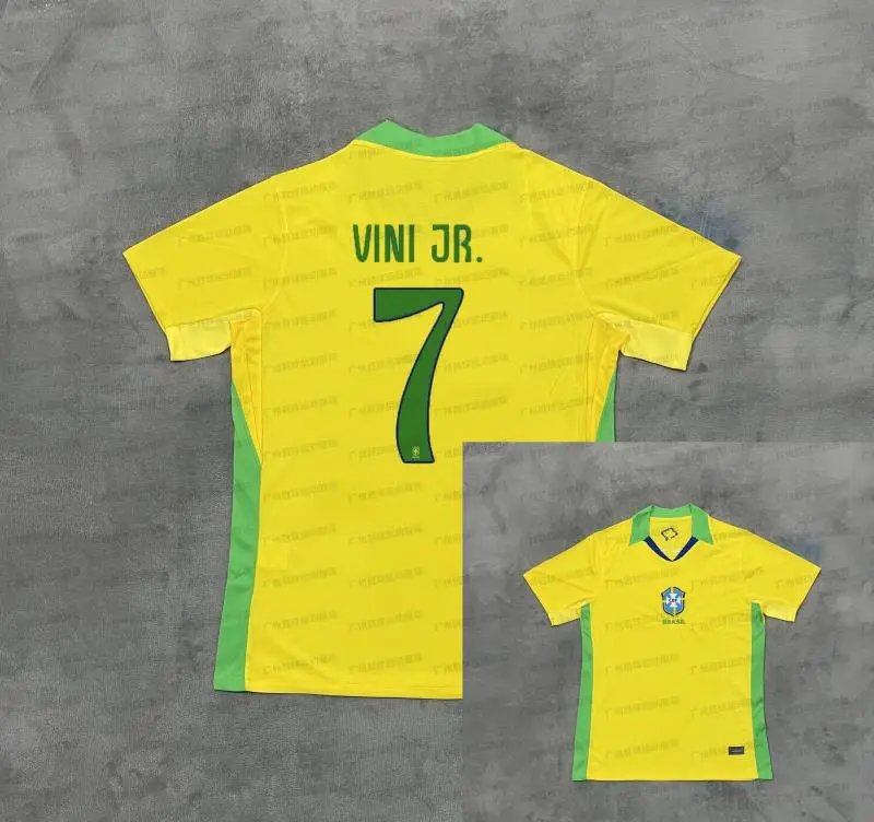 CBF Brazil National Team Vini Jr. #7 Graphic Jersey Black Pink - 5