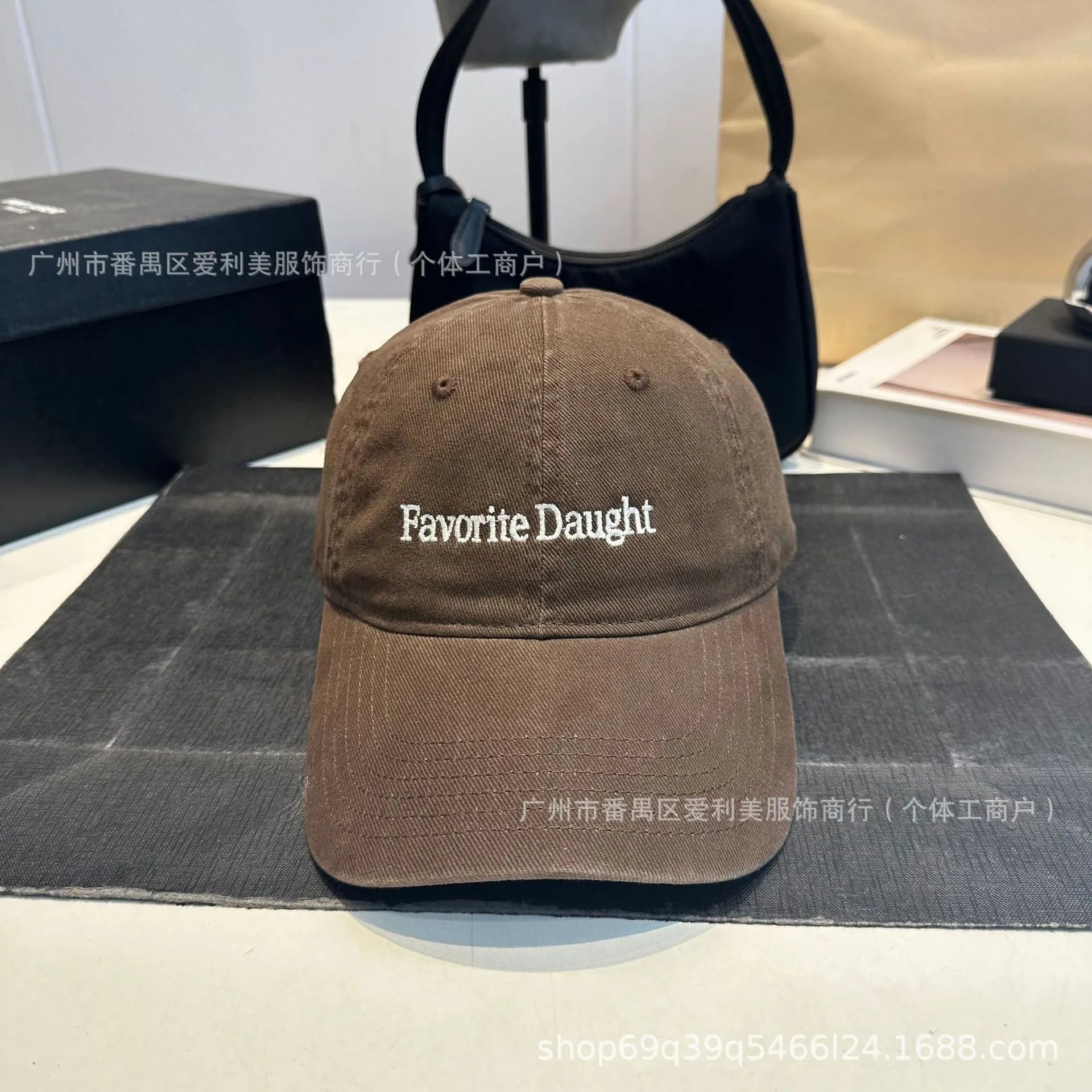Design Favorite Daught Embroidered Brown Baseball Cap - 4