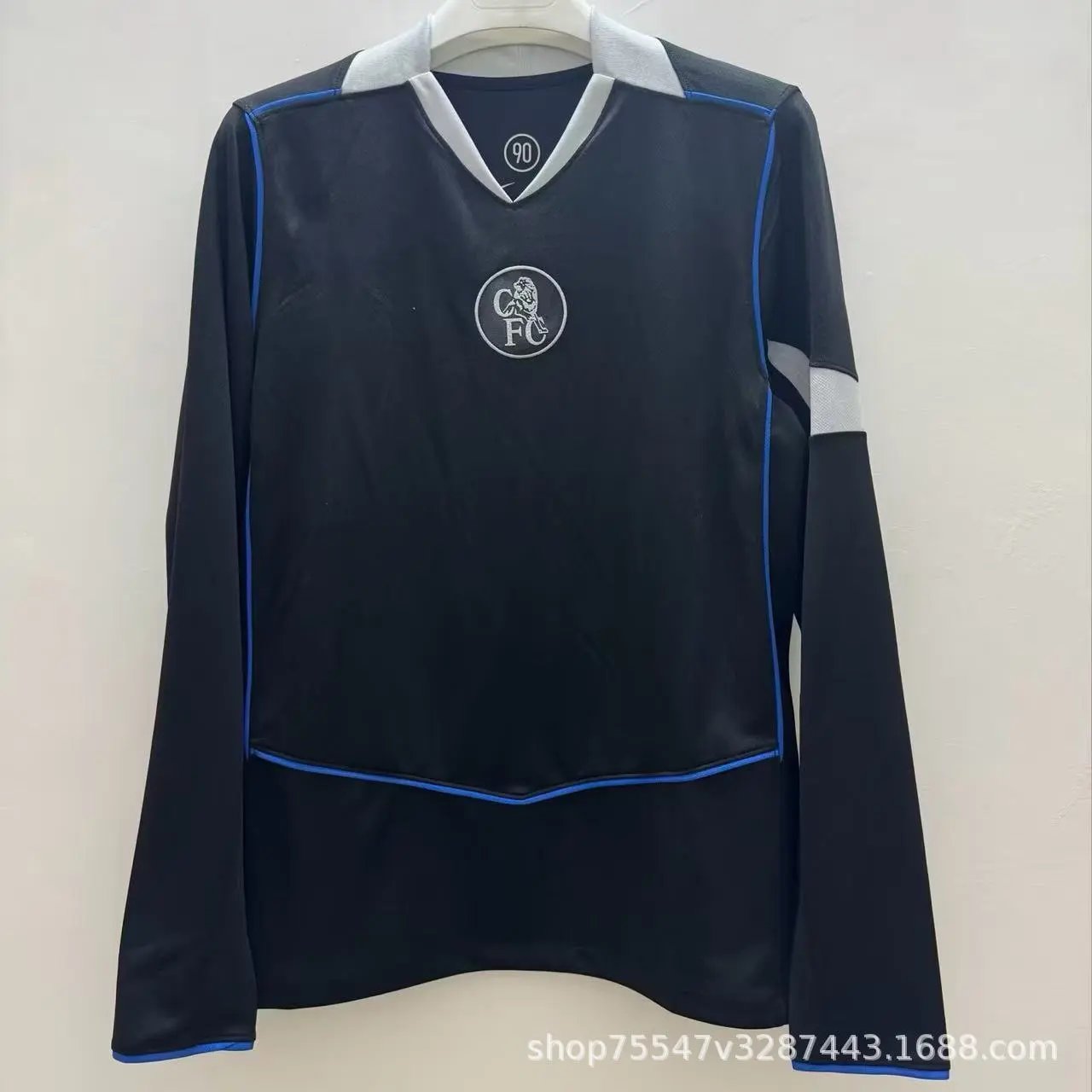 Real Madrid Training Jersey Navy with Emirates Sponsorship Long-Sleeve - 11