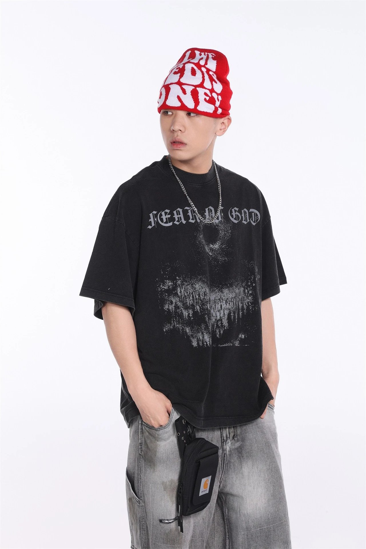 Design Testament Band Graphic Oversized T-Shirt Black T-Shirts - 35