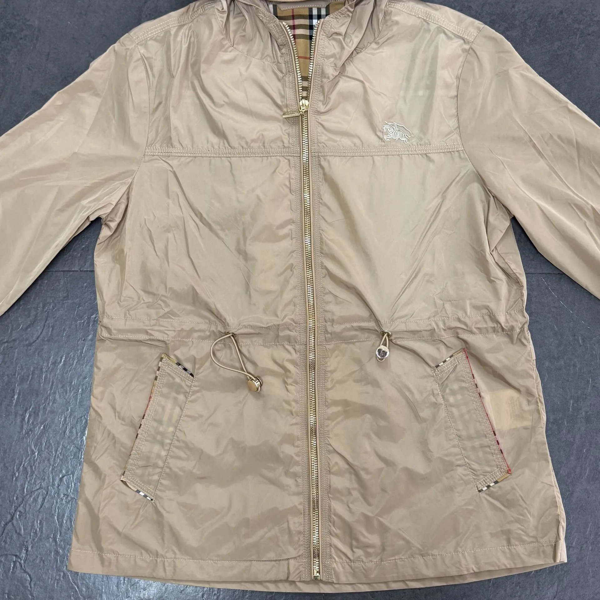 Burberry Lightweight Hooded Windbreaker Beige Outerwear - 3