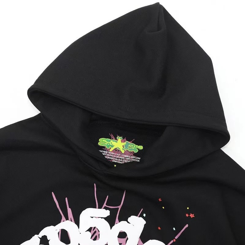SP5DER Spider Web Graphic Hoodie Blue - 20