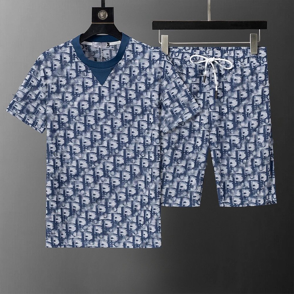 Dior Oblique Print Short-Sleeve Pajama Set White / Black Sleepwear - 2