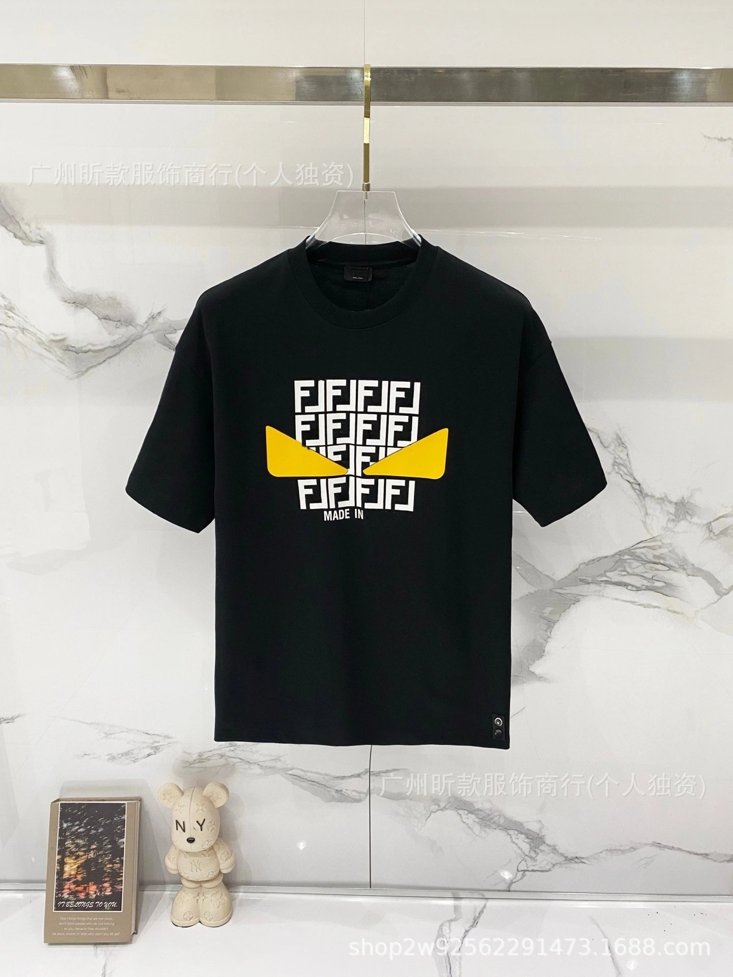 Fendi Monster Eyes Logo Black T-Shirt - 3
