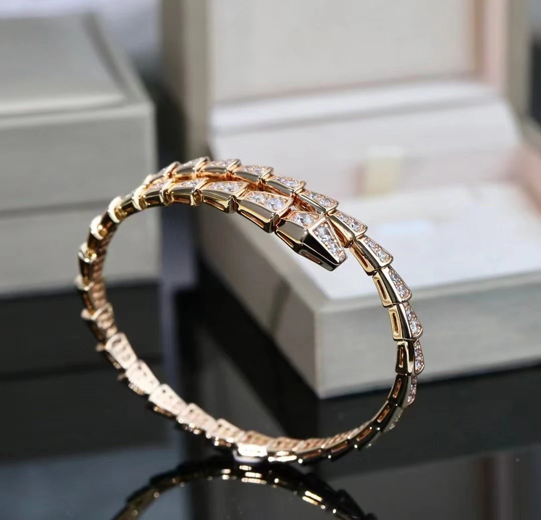 Bvlgari Serpenti Viper Diamond Bracelet Silver Jewelry - 3