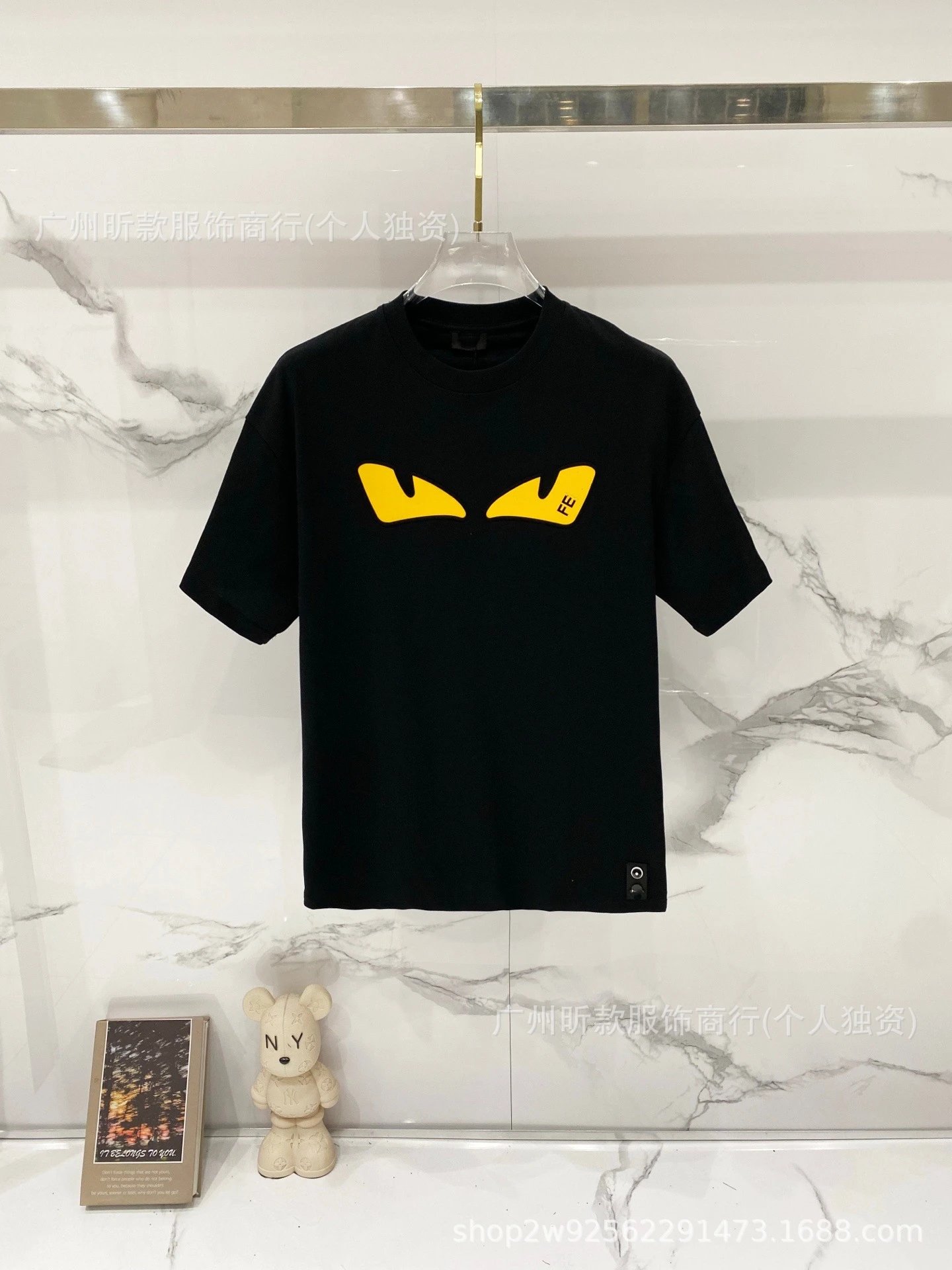 Fendi Monster Eyes Logo Black T-Shirt - 5