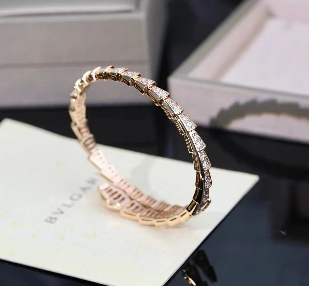 Bvlgari Serpenti Viper Diamond Bracelet Silver Jewelry - 4