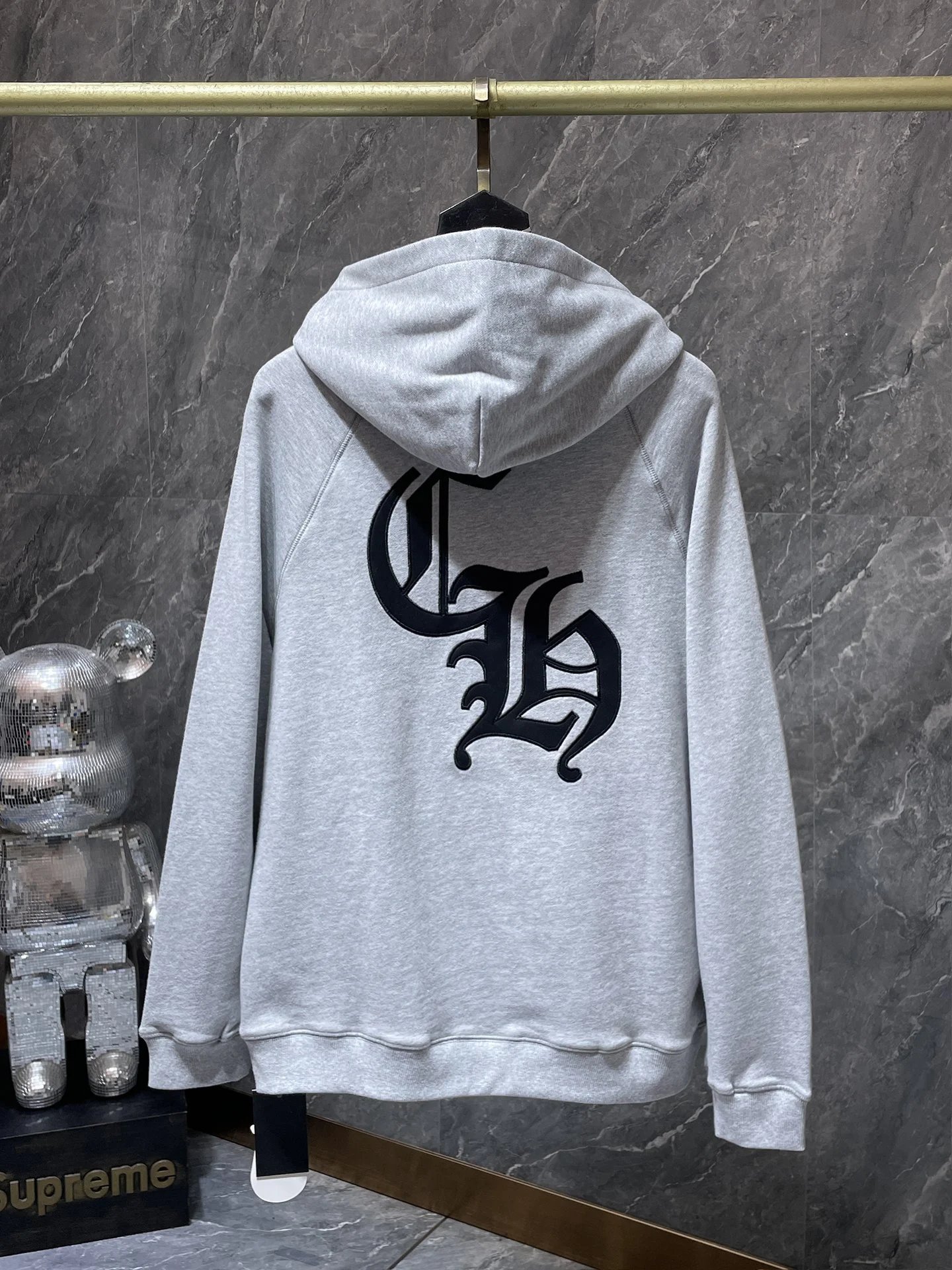 Chrome Hearts Floral Sleeve Hoodie Black - 40