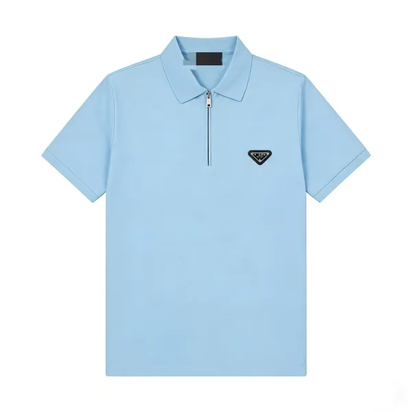 Prada Re-Nylon Zip Polo Army Green Polo Polo Shirt - 9