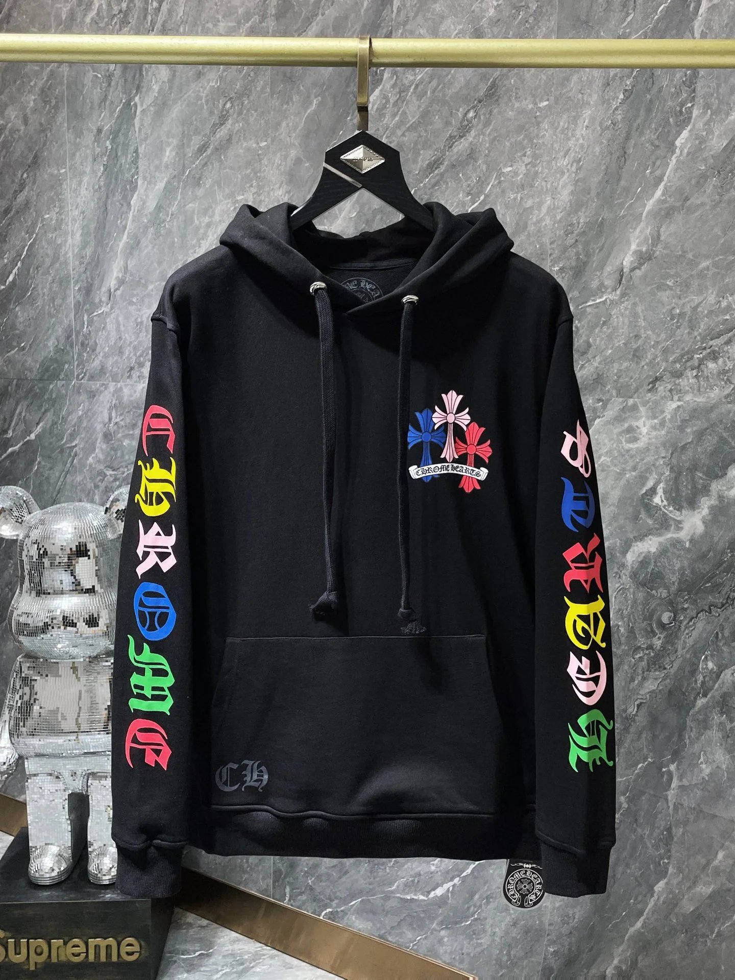 Chrome Hearts Floral Sleeve Hoodie Black - 43