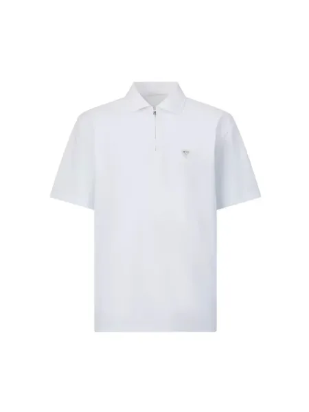 Prada Re-Nylon Zip Polo Army Green Polo Polo Shirt - 11