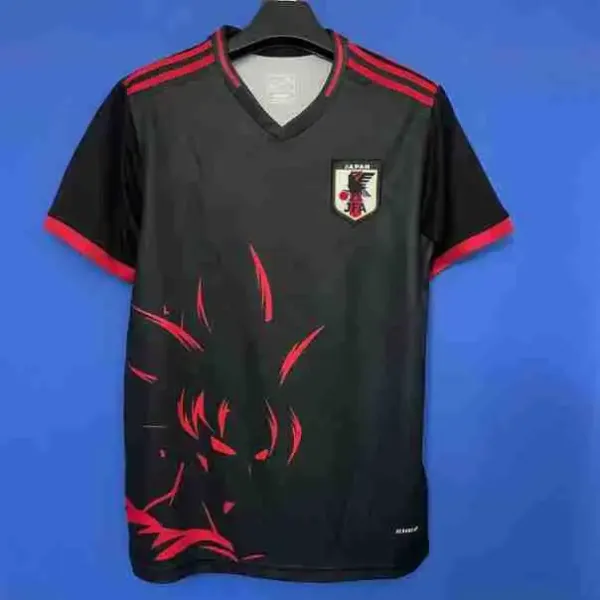 Japan Football Association x Adidas Black and Red Dragon Graphic Jersey - 1