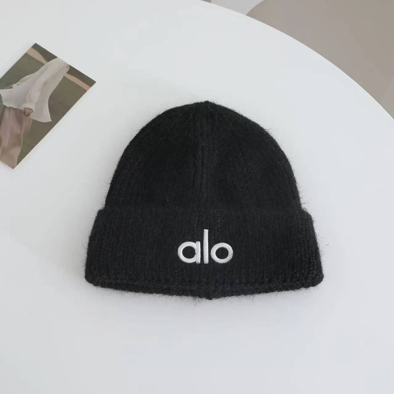 Alo Beanie Red Knit Hat - 7
