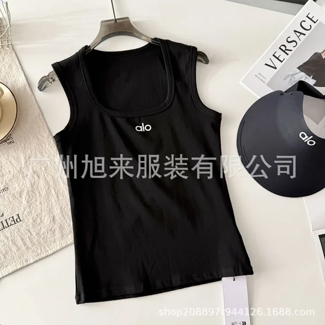 Alo Vests Logo Square-Neck Tank Top product detail image 4