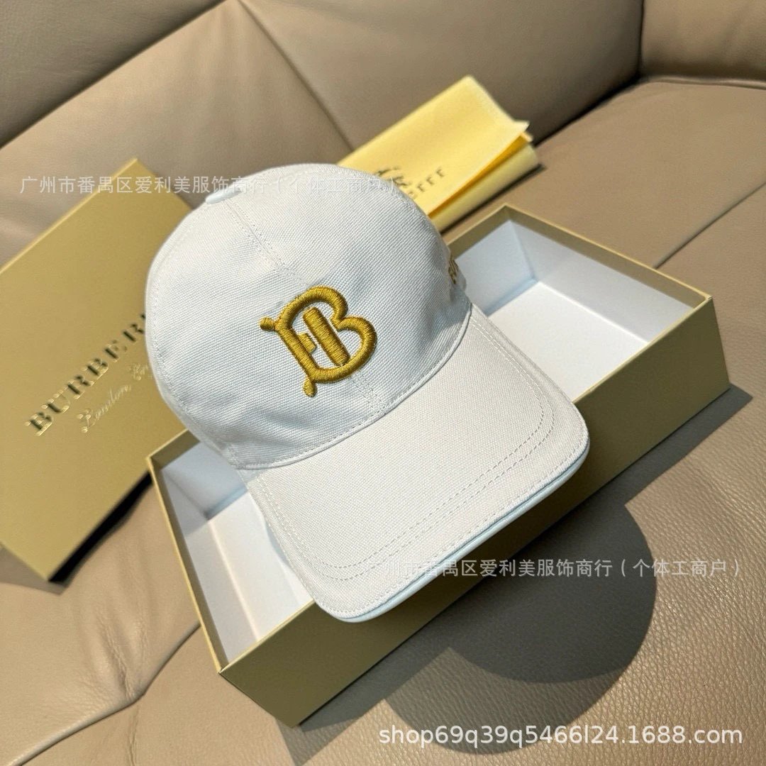 Burberry Equestrian Knight Embroidered Baseball Cap White - 6