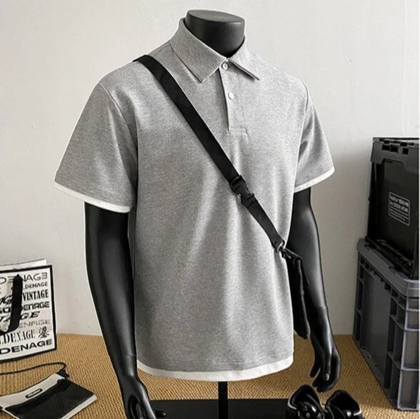 Grey Polo Shirt Shor