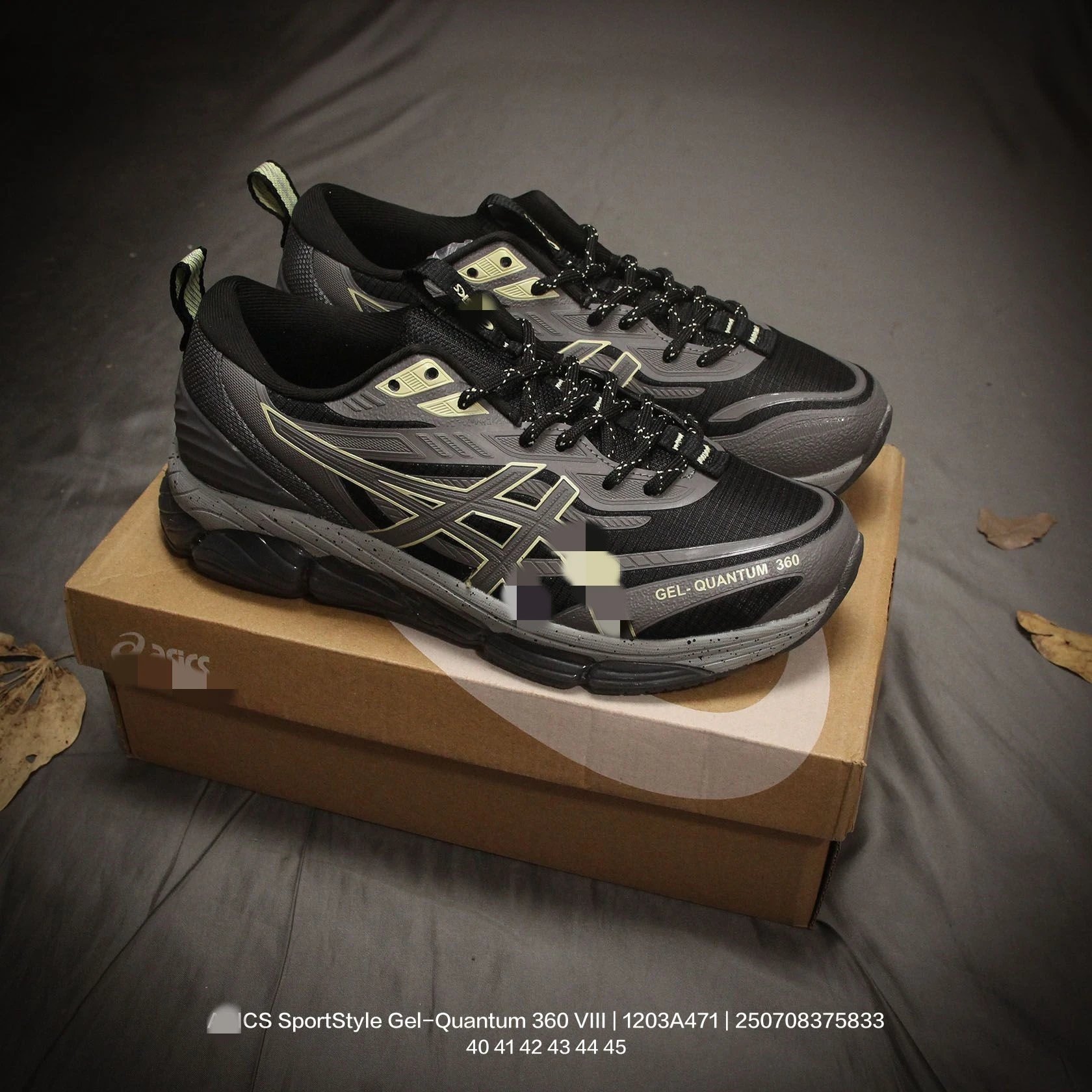 Asics Gel-Quantum 360 VIII Black Sneakers Running Shoes - 19