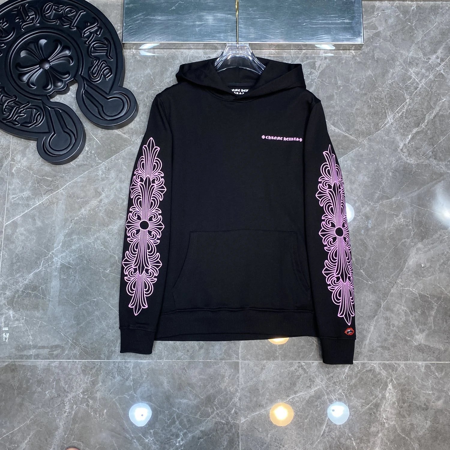 Chrome Hearts Floral Sleeve Hoodie Black - 11