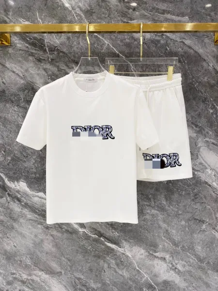 Dior Oblique Logo White T-Shirt and Shorts Set - 1