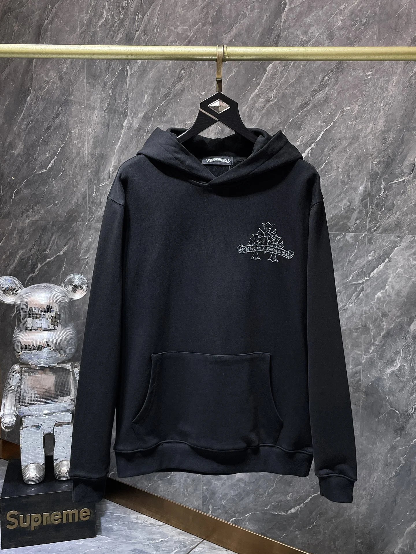 Chrome Hearts Floral Sleeve Hoodie Black - 17