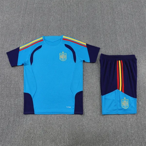 Design Spain National Team Training Kit Blue Navy Yellow Red Jersey and Shorts Set Sets - 1