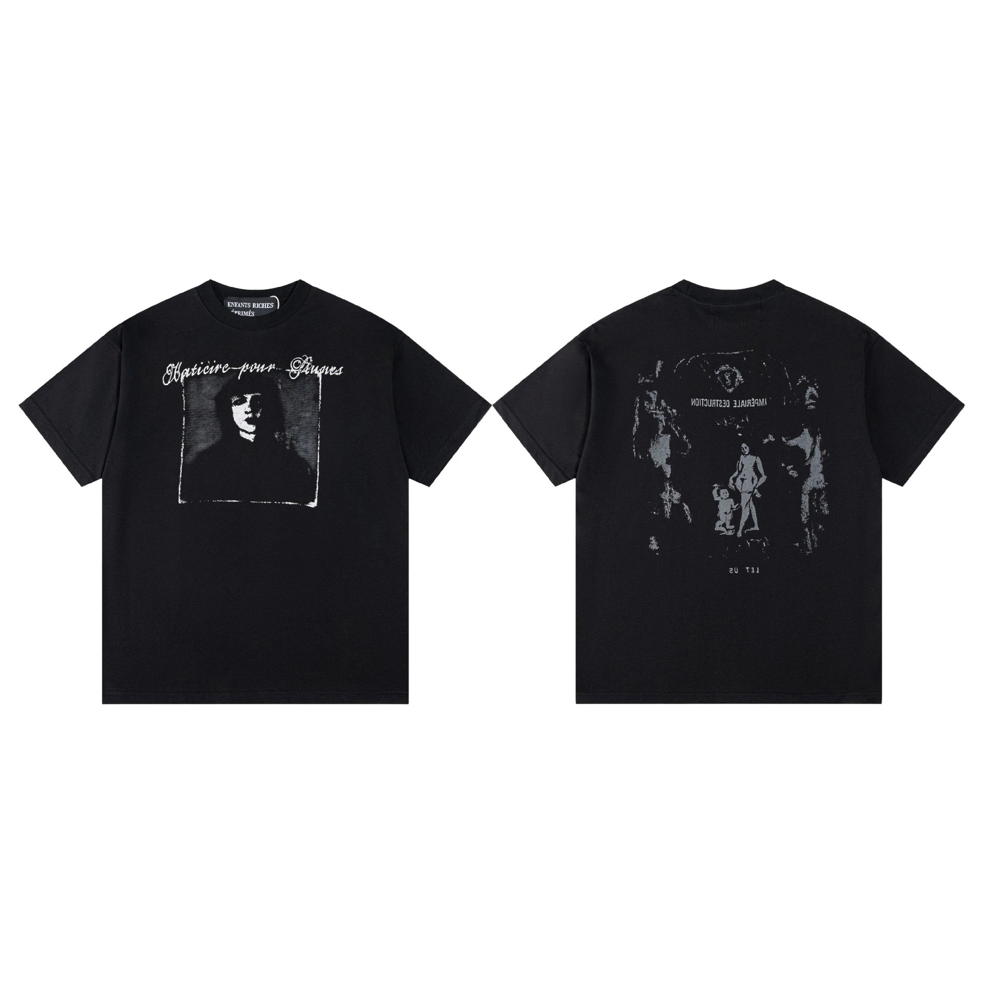 Enfants Riches Déprimés Newspaper Print Graphic T-Shirt White and Black - 12