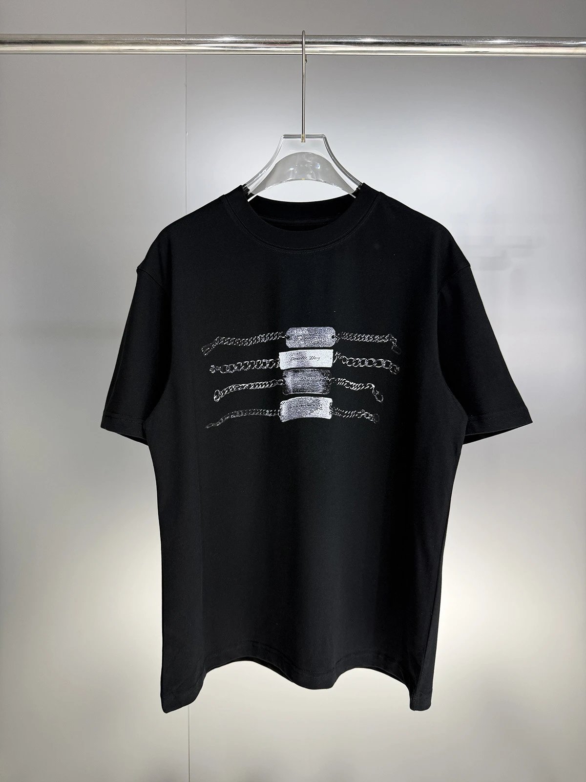 Alexander Wang Wang Logo Embroidered Black T-Shirt - 9