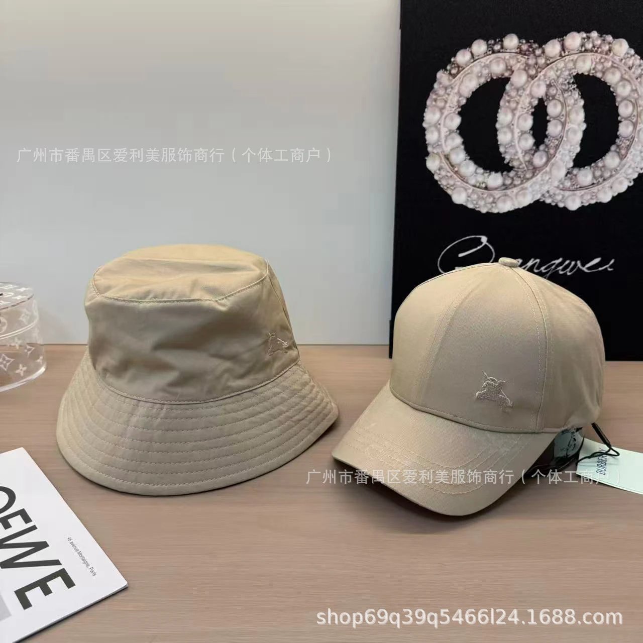 Design Bucket Hat Pink Cotton Canvas Hat - 6