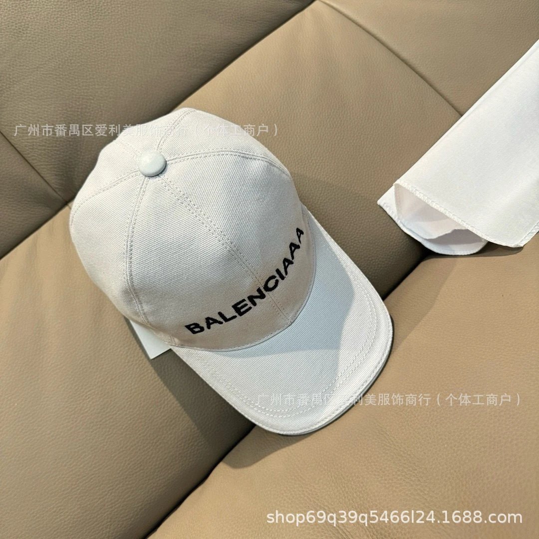 Balenciaga Logo Embroidered Black Baseball Cap - 7
