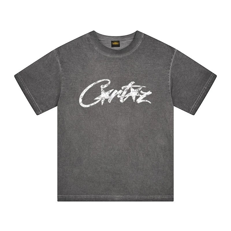 Corteiz Washed Gray Script Shorts - 17
