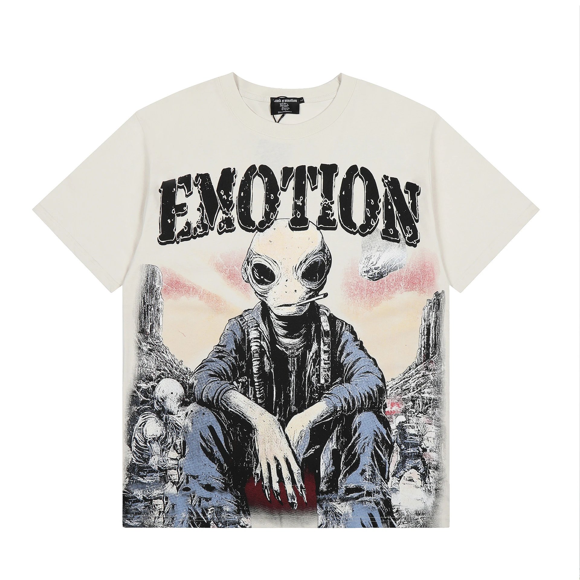 Design Mind Emotion Emotion Graphic Print White T-Shirt T-Shirts - 6