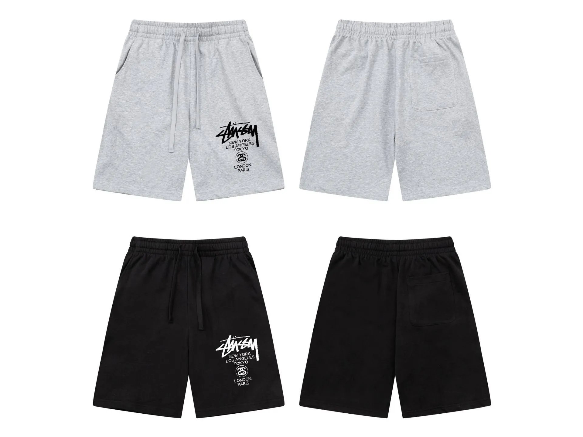 Stussy STU 80 Logo Heather Gray Shorts - 3