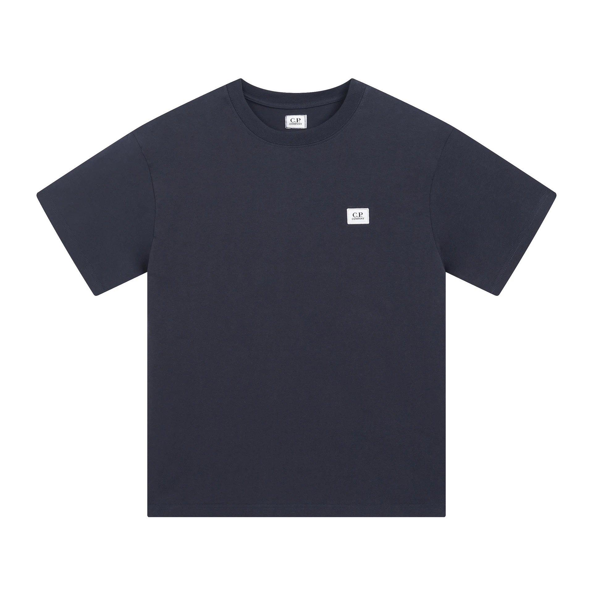 C.P. Company T-Shirts Logo Print Crewneck Short-Sleeve T-Shirt — 220 navy blue