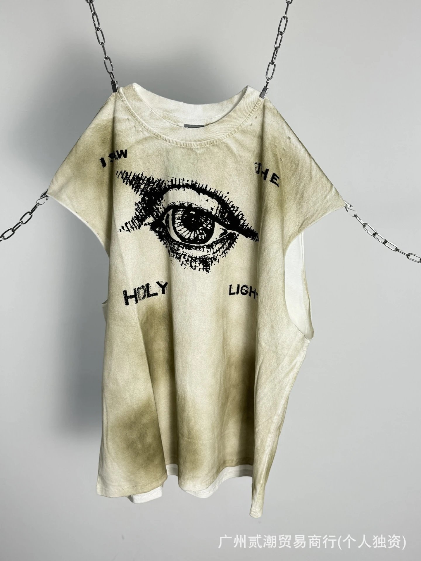 Design Westside Ride Tonight Distressed Sleeveless T-Shirt Black Vest Top - 12