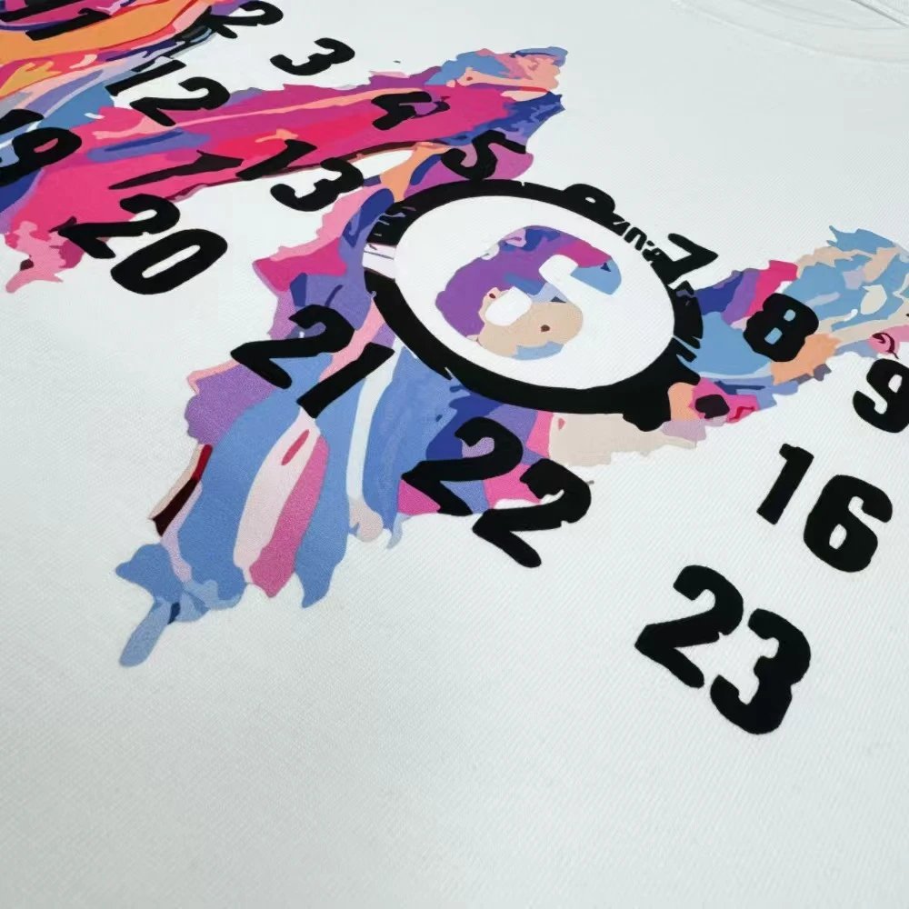 Design Cat Print Long Sleeve T-Shirt White - 27