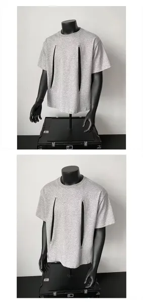 Design Zip Detail Gray T-Shirt - 2