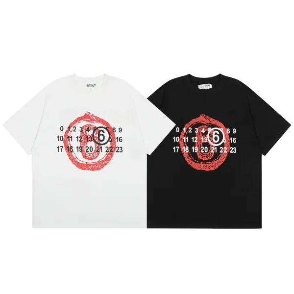 Maison Margiela Calendar Print Oversized T-Shirt Black - 16