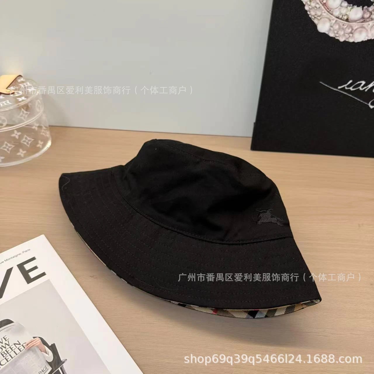 Design Bucket Hat Pink Cotton Canvas Hat - 12