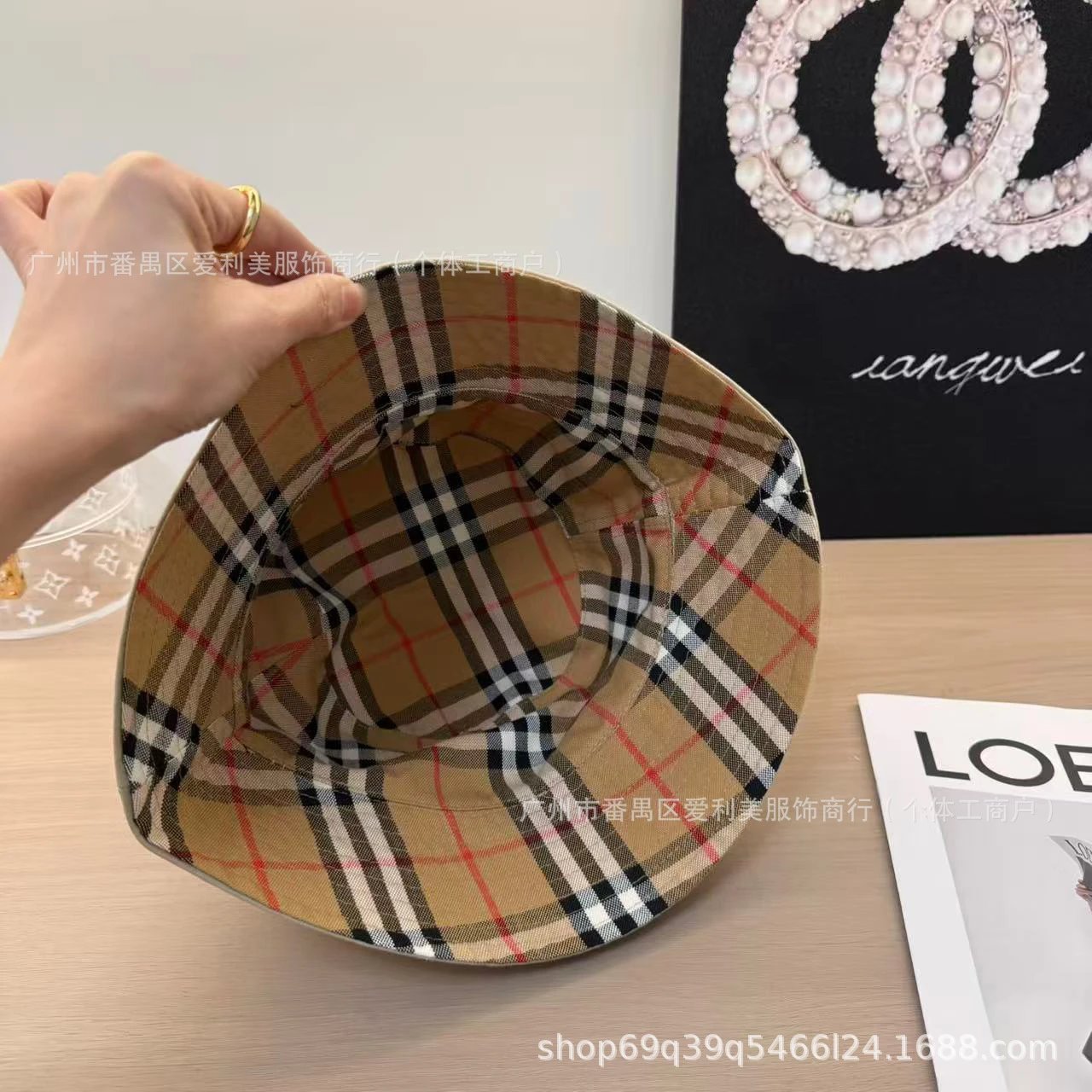 Design Bucket Hat Pink Cotton Canvas Hat - 15