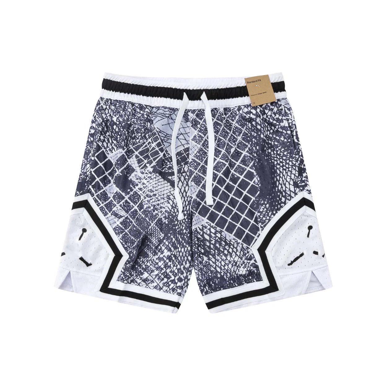 Design Mesh Basketball Shorts Blue and Cream - 6