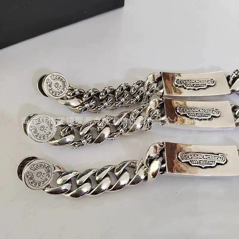 Chrome Hearts Floral Link Bracelet Silver Jewelry - 2