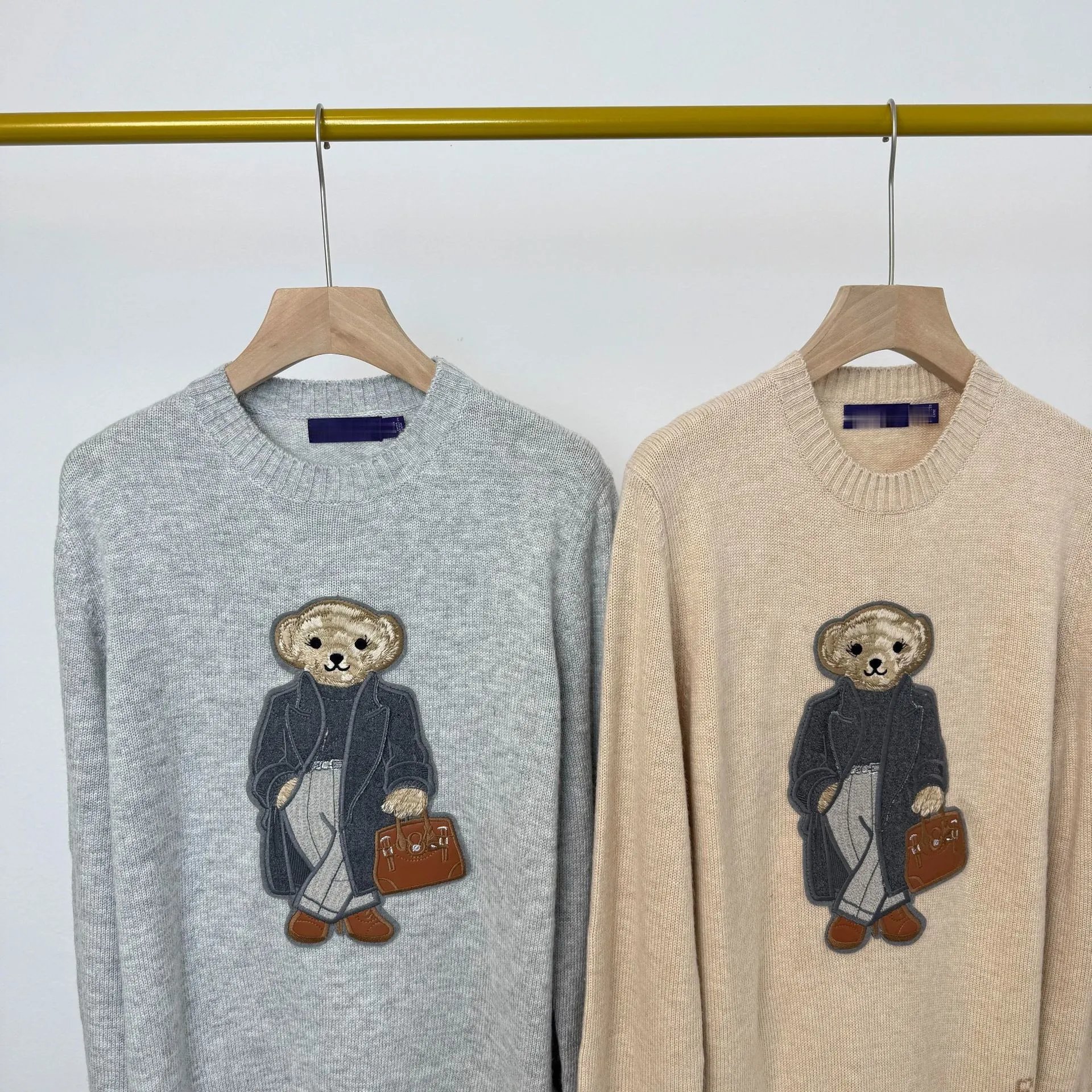 Polo Ralph Lauren Bear Embroidered Gray Sweater - 4