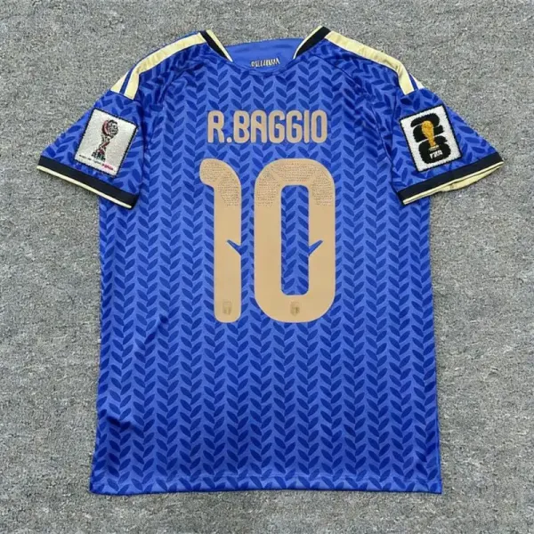 FIGC Federazione Italiana Giuoco Calcio Roberto Baggio 1994 World Cup Away Jersey Blue - 1